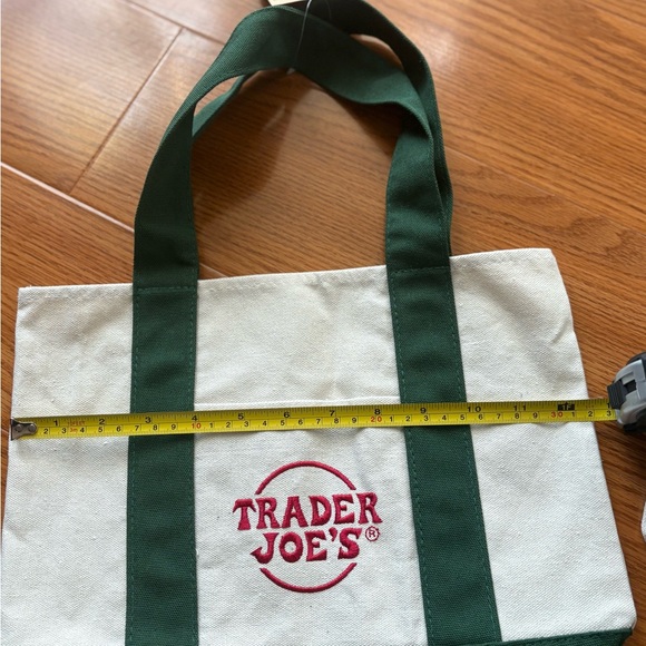 NWT Trader Joe’s 2 Canvas Mini Tote Bags - Green and Teal - Picture 9 of 11